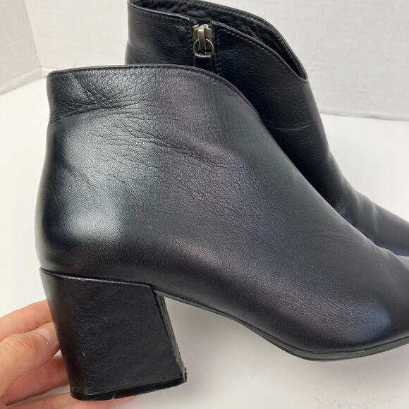 Bueno Sofie Black Leather Heeled Ankle Booties Dress Booties Careerwear Sz 37 - Picture 8 of 16